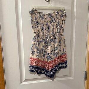 Jessica Simpson Blue and Red Floral Romper